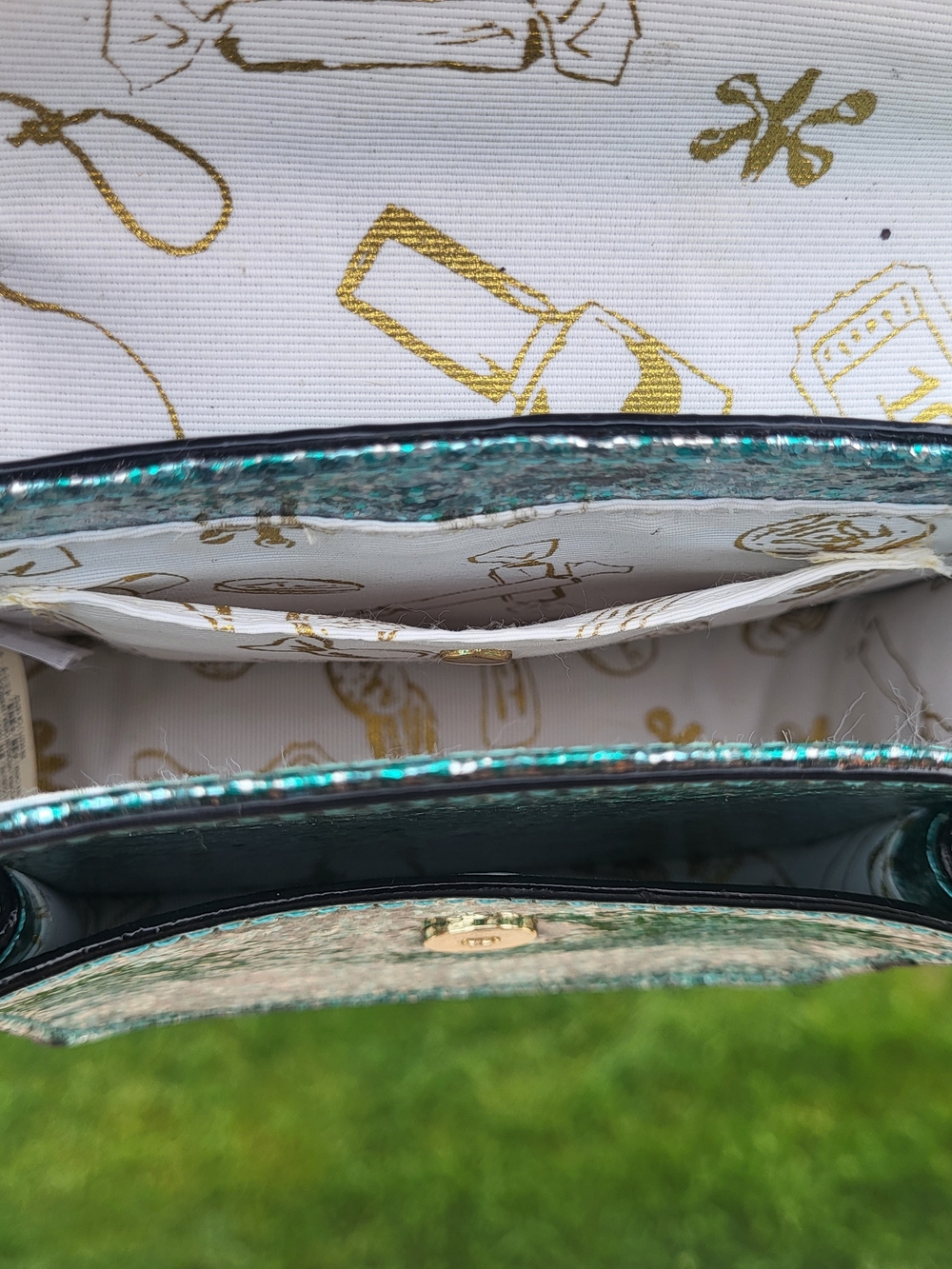 Kate Spade Glitter Turqouise Scout Satchel/Shoulder Bag - Picture 6 of 7